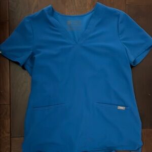 Figs Blue Fitted Short Sleeve Tee